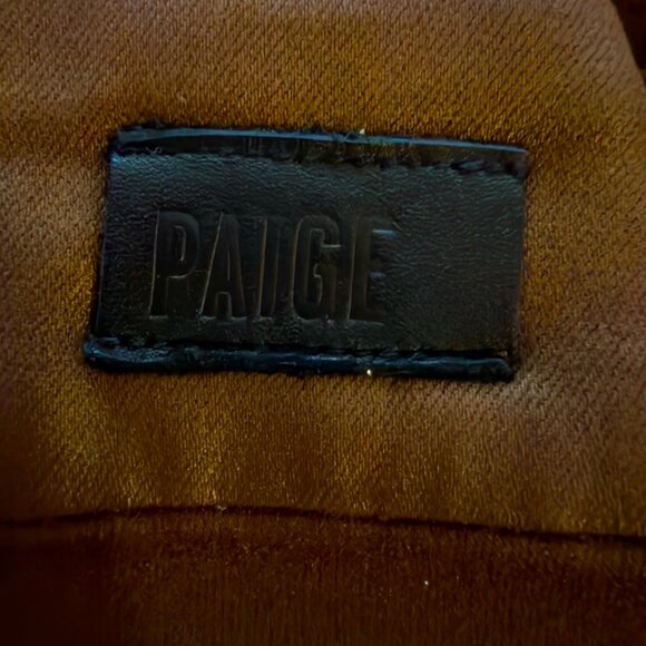 PAIGE Chocolate Shimmer Manhattan High-Rise | Size 27 & Tall Inseam - Picture 5 of 14